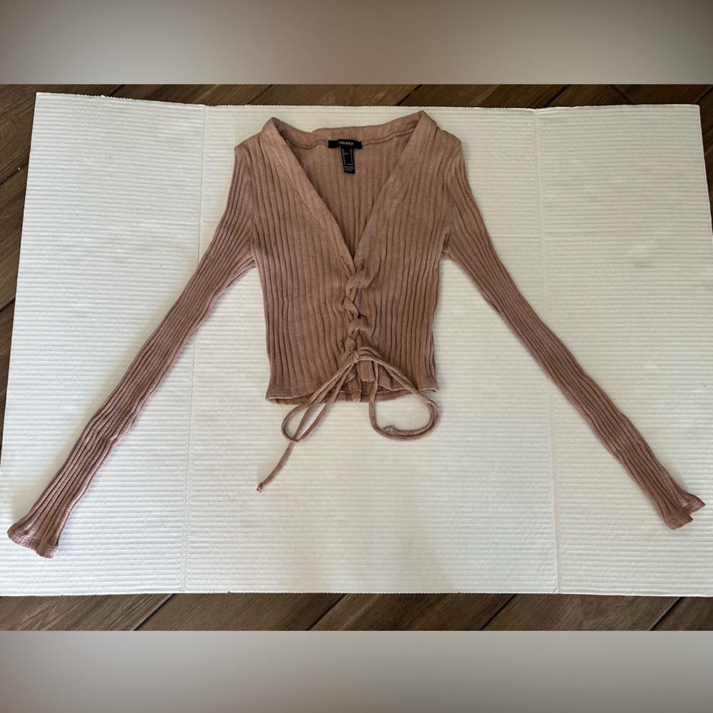 Forever 21 womens tie up long sleeve top